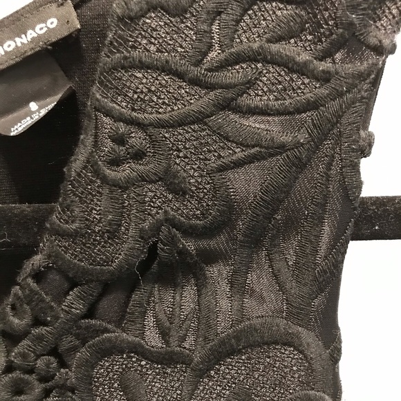 Club Monaco Black Embroidered Lace Dress -8 - Picture 4 of 6